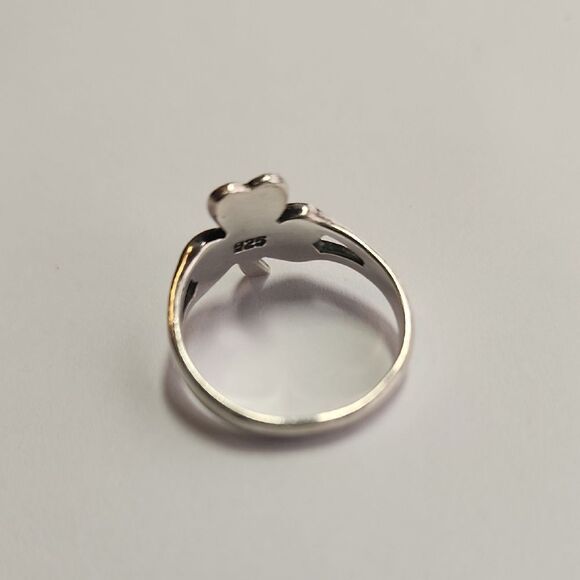 Sterling Silver Clover Design Ring Size 6.75 - Picture 4 of 4